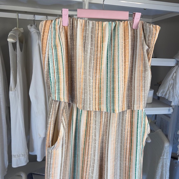 Bebop women's plus size XXL peach, green, cream jumper, capris length #2349 - Picture 3 of 8